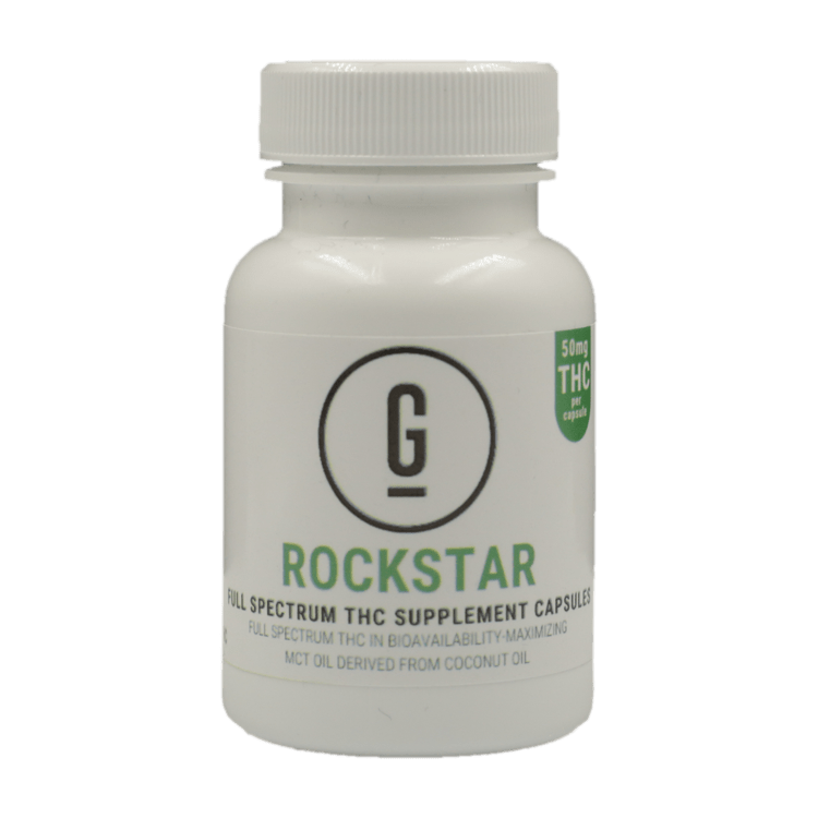 GRASS – THC Capsules – Rockstar – 50mg | BC Weed Edible Canada GRASS – THC Capsules – Rockstar – 50mg | BC Weed Edible Canada