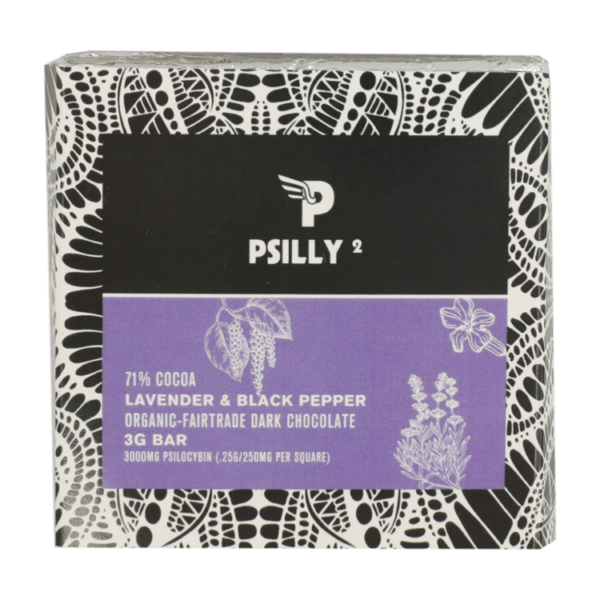 Psilly – Dark Chocolate Bar – Lavender & Black Pepper | BC Weed Edible Canada Psilly – Dark Chocolate Bar – Lavender & Black Pepper | BC Weed Edible Canada